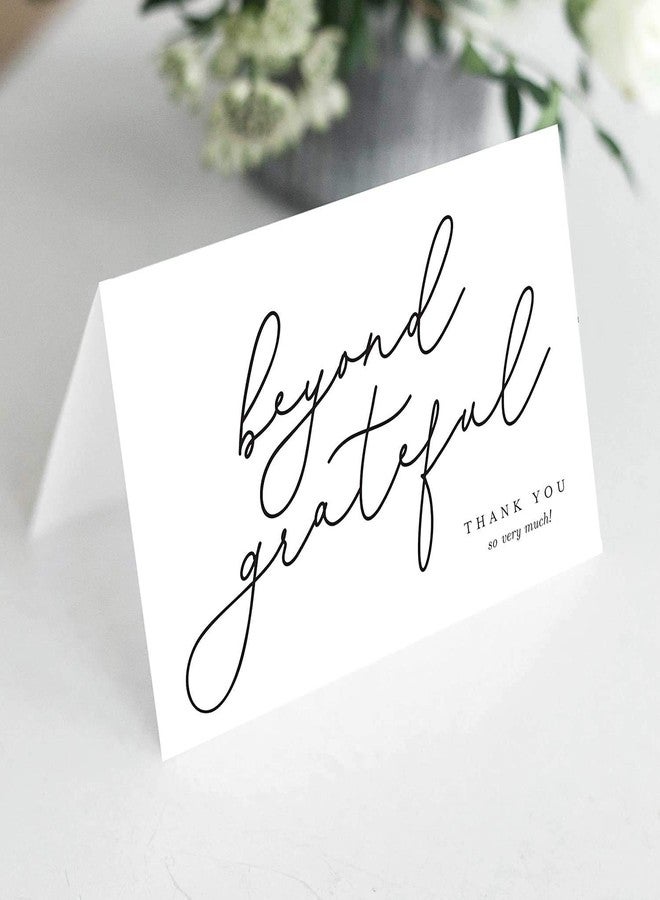 UE Beyond Grateful Thank You Cards with Envelopes, (Pack of 12) 4x6 Folded, Tented, Perfect for: Wedding, Bridal Shower, Baby Shower, Birthday, or just to say Thanks! - Image 1